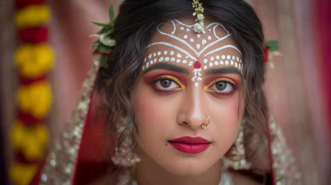 Bengali Bridal Makeup in Red & Gold