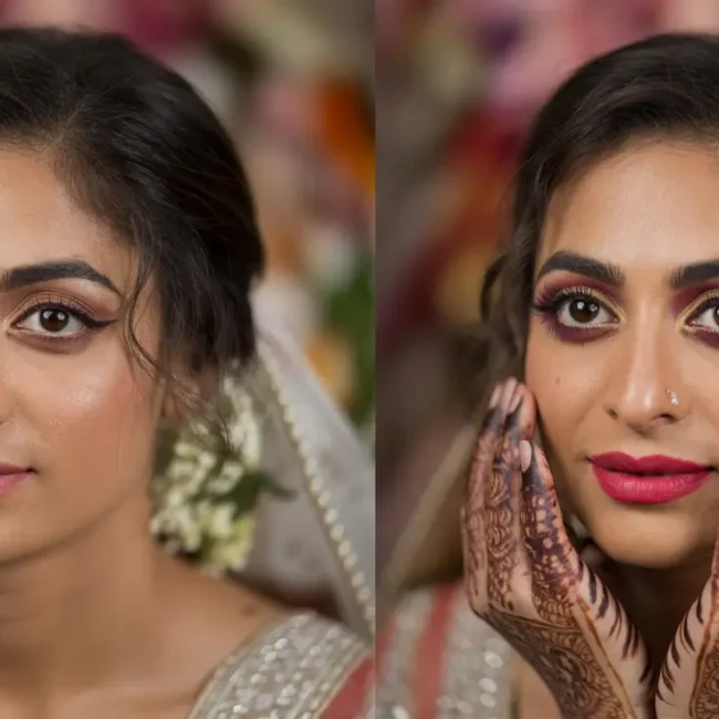 Bridal Makeup Before & After Transformations
