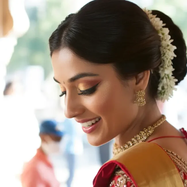 Classic Bun & Bold Eyes for Brides