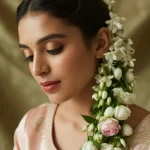 Floral Hair & Natural Makeup for Brides