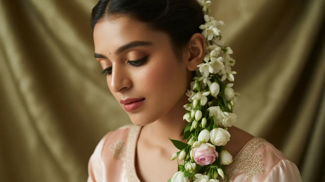 Floral Hair & Natural Makeup for Brides